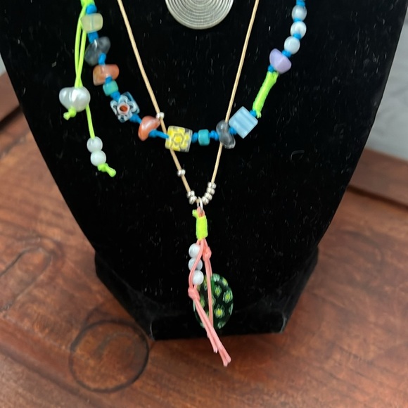 Free People My Magic Layered Necklace Ariana Ost Bohemian Glass Whimsical -New - Picture 4 of 12